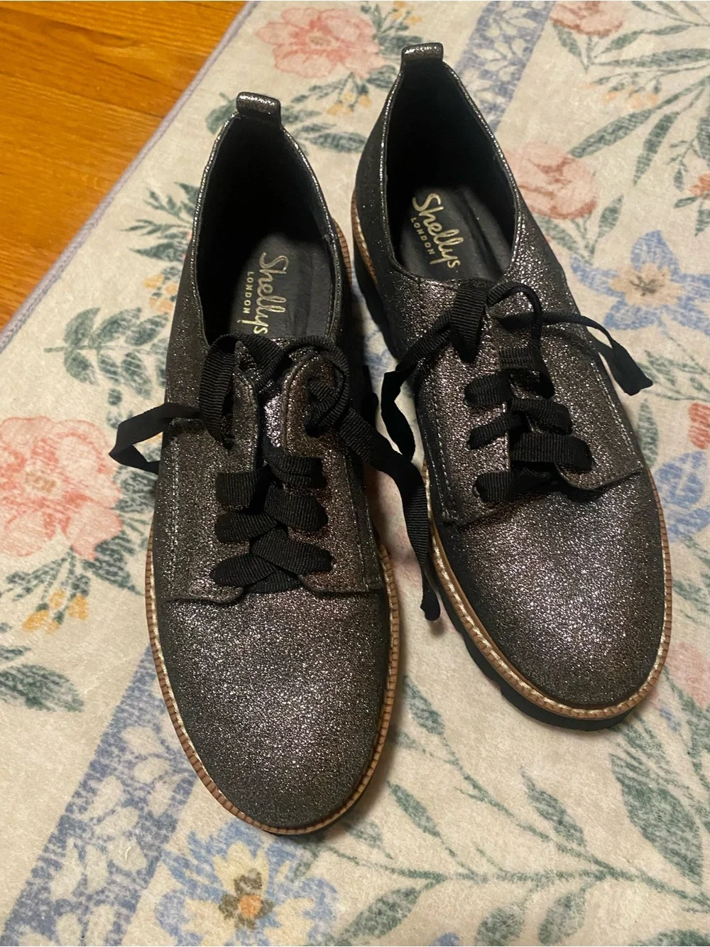Shellys London Glitter Platform Creepers